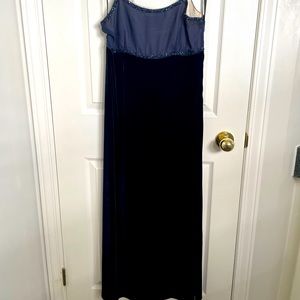 Monsoon (twilight) dark blue evening gown with spaghetti straps, size US 6
